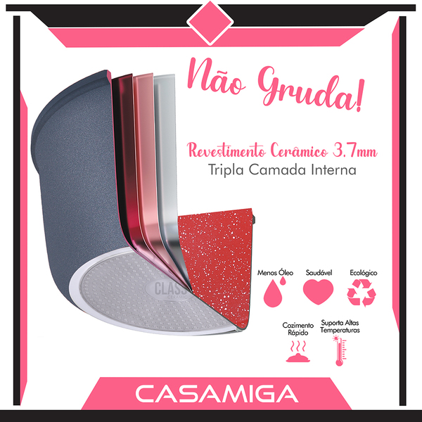 Jogo 4 Panelas Indução Onix 3.7mm Cerâmica Colher 34cm | Leroy Merlin