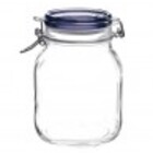 Jogo 4 Potes De Vidro Italiano Fido Hermético Tampa Azul 500,