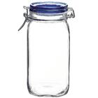 Jogo 4 Potes De Vidro Italiano Fido Hermético Tampa Azul 500,