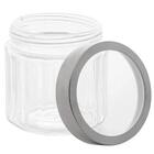 Jogo 4 Potes Redondos De Vidro Com Tampas Em Aço Inox 870ml S