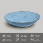 Jogo 4 Pratos Rasos E 4 Pratos Fundos Cerâmica Azul Linhas Br