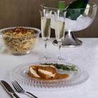 Jogo 4 Pratos Rasos Pearl Cristal 28cm Mesa Posta Wolff Trans