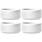 Jogo 4 Ramekins Tigelas Porcelana 130ml Canelado Germer Bran