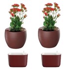 Jogo 4 Vasos Auto Irrigáveis 2 Pequenos E 2 Médios Vermelhos