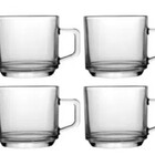 Jogo 4 Xícaras Café Vidro Temperado 190 Ml Resistente Café Da