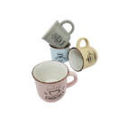 Jogo 4 Xicaras Coloridas Coffee Vintage Canecas De Ceramica C