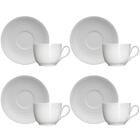 Jogo 4 Xícaras De Café Com Pires 75ml Em Porcelana Chevron Ge
