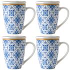 Jogo 4 Xícaras De Chá Porcelana Branca Com Tampa E Infusor In