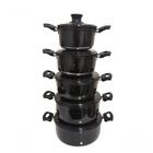 Jogo 5 Panelas Alumínio Grosso Resistente Pretas Belmar