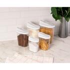 Jogo 5 Porta Mantimentos De Plástico Com Tampa My Box Branca