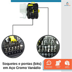 Jogo 61 Peças Soquete Ponteiras Bits Com Chaves Extensor - St