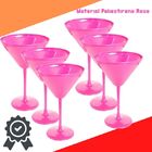 Jogo 6  Taças Martini Requinte Acrilico Rosa