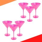 Jogo 6  Taças Martini Requinte Acrilico Rosa