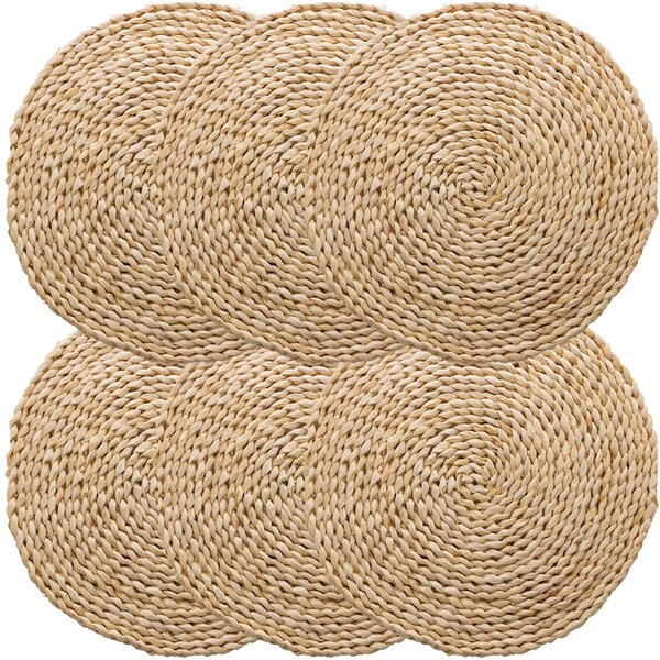 Jogo 6 Americano Fibra Natural Estilo Rústico 38cm