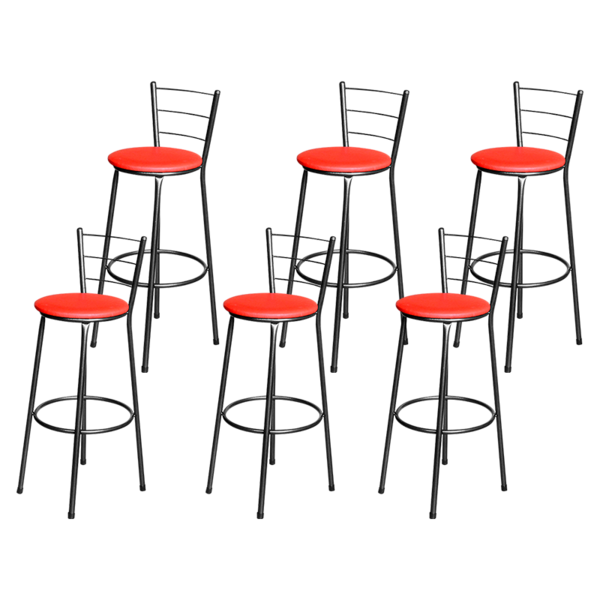 Jogo 6 Banqueta Alta Para Cozinha Epoxi Craqueada Assento Est