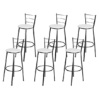 Jogo 6 Banqueta Alta Para Cozinha Epoxi Craqueada Assento Est