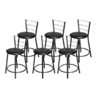 Jogo 6 Banqueta Baixa Para Cozinha Epoxi Craqueada Assento Es