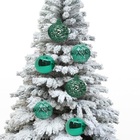 Jogo 6 Bolas Natal Mista Texturizado Arabescos Verde Prime 8c
