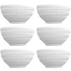Jogo 6 Bowls Tigelas Porcelana 400ml Chevron Germer Branca So
