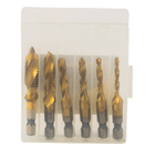 Jogo 6 Brocas Titanium Perfura E Faz Rosca M3/4/5/6/8/10 Mm