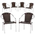 Jogo 6 Cadeiras Toquio De Área Externa, Edícula Em Aluminio E