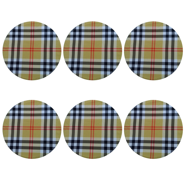 Jogo 6 Capas Sousplat Mesa Decorativo 35x35 Xadrez Designer V