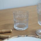 Jogo 6 Copos Baixos De Vidro Com Folhas 320ml Água / Suco