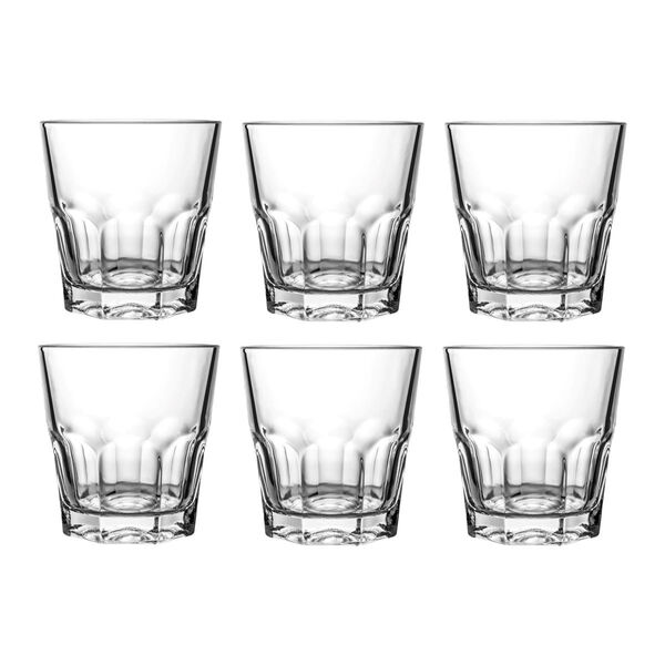 Jogo 6 Copos Baixos Dover Em Vidro Para Água Ou Whisky 250ml