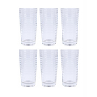Jogo 6 Copos De Vidro Tower Listras 250ml Class Home