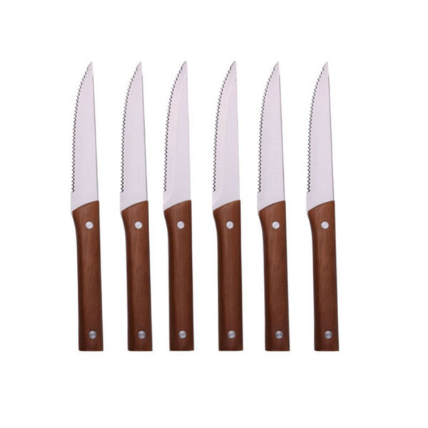 Jogo 6 Facas Em Inox Com Cabo De Madeira 20445