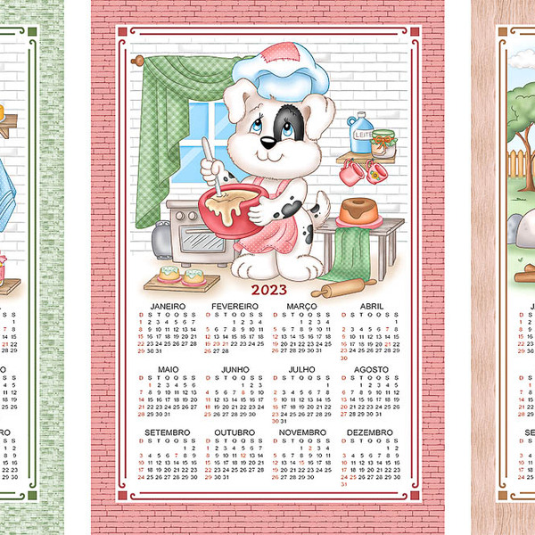 Jogo 6 Panos De Copa Prato Genebra Dohler Calendário  2023 A