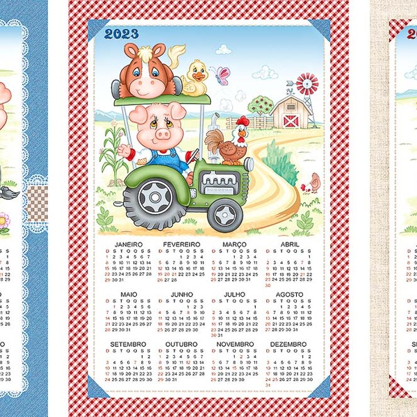 Jogo 6 Panos De Copa Prato Genebra Dohler Calendário  2023 B