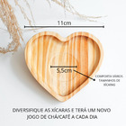 Jogo 6 Pires Coração Em Madeira Para Xícaras De Chá Café