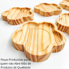 Jogo 6 Pires Floral Em Madeira Para Xícaras De Chá Café