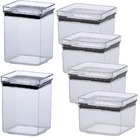 Jogo 6 Potes Hermético Lumini Quadrado 2x1000 / 4x480 Ml - Pa