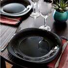 Jogo 6 Prato De Vidro Temperado Preto Design Chique Luminarc