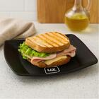 Jogo 6 Pratos 18,5cm Preto Plástico Quadrados Doces Lanches F