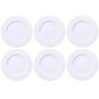 Jogo 6 Pratos Branco Tramontina De Porcelana 28cm Raso Mesa P
