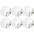 Jogo 6 Pratos De Porcelana Com Estampa Floral Germer Fundos R