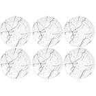 Jogo 6 Pratos De Sobremesa De Porcelana Germer Mármore Branco