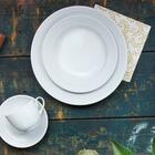 Jogo 6 Pratos De Sobremesa Em Porcelana Redondo Germer Chevro