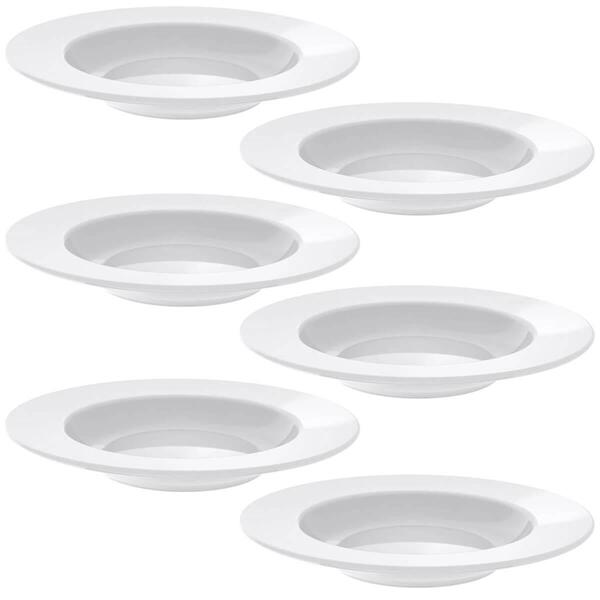 Jogo 6 Pratos Fundos Tramontina Porcelana 23cm Aba Larga Bran