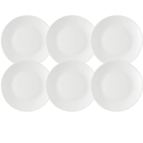 Jogo 6 Pratos Para Sobremesa Rasos 18cm Branco Plástico Coza
