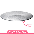 Jogo 6 Pratos Raso Vidro Transparente Acquamarine 22,4cm