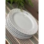 Jogo 6 Pratos Rasos Redondos 26,5cm Em Porcelana Com Relevo T