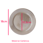 Jogo 6 Pratos Sobremesa Cerâmica Nude 18cm Class Home