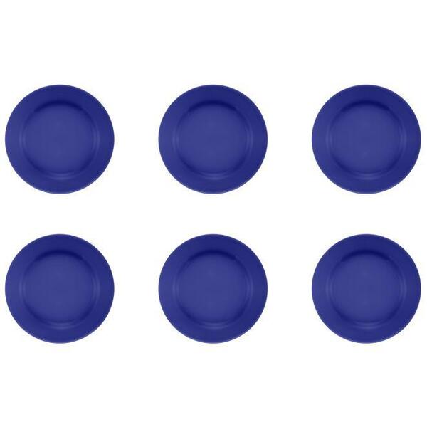 Jogo 6 Pratos Sobremesa Donna Azul 18cm Biona