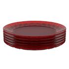 Jogo 6 Pratos Vermelhos Grandes 26cm Crippa Servir Mesa Posta