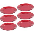 Jogo 6 Pratos Vermelhos Grandes 26cm Crippa Servir Mesa Posta