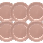 Jogo 6 Sousplat Borda Decor Rosê Gold 33cm - Yazi